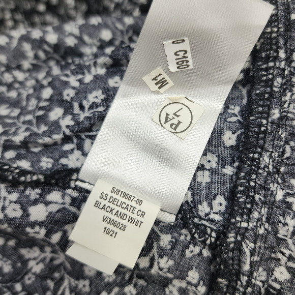 Old Navy Dress Womens XL Black White Floral-Print Puff-Sleeve All-Day Maxi Swing - Picture 8 of 11